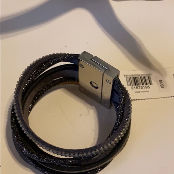 Express leather black stack bracelet - Picture 3 of 3